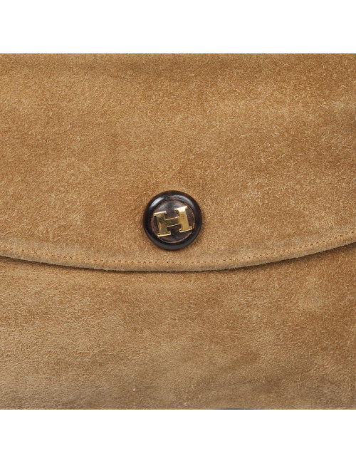 Pochette HERMES en daim 