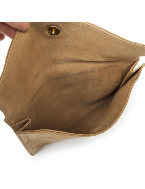 Pochette HERMES en daim 