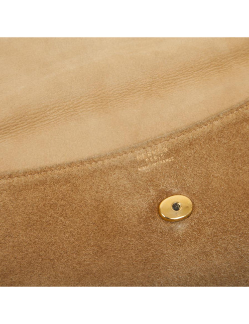 HERMES vintage clutch in camel suede