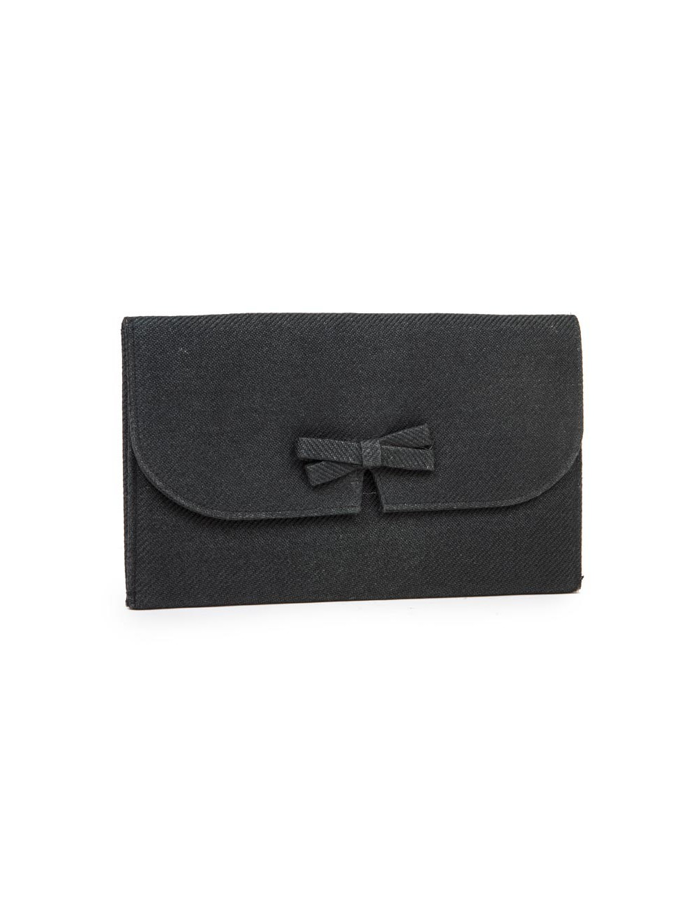 Pochette CHRISTIAN DIOR Vintage en tissu noir satiné