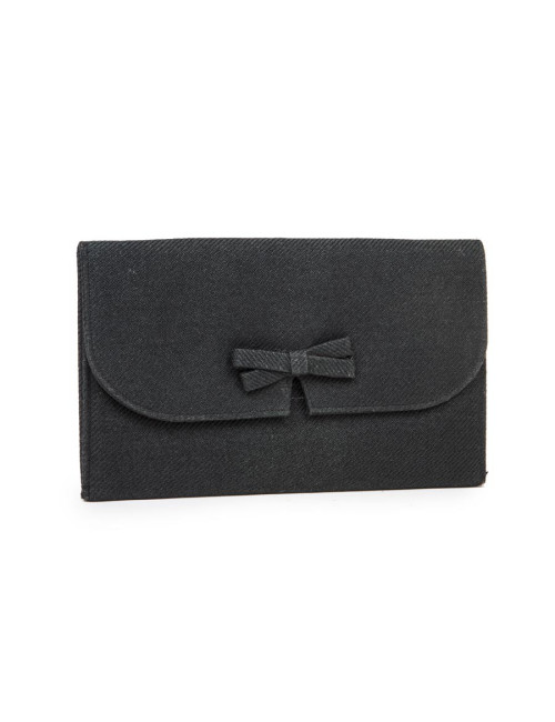 Pochette CHRISTIAN DIOR Vintage en tissu noir satiné