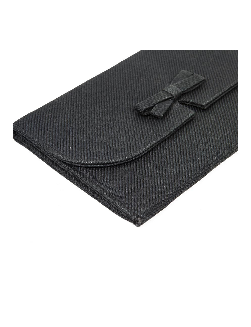 Pochette CHRISTIAN DIOR Vintage en tissu noir satiné