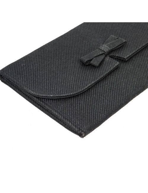 Pochette CHRISTIAN DIOR Vintage en tissu noir satiné