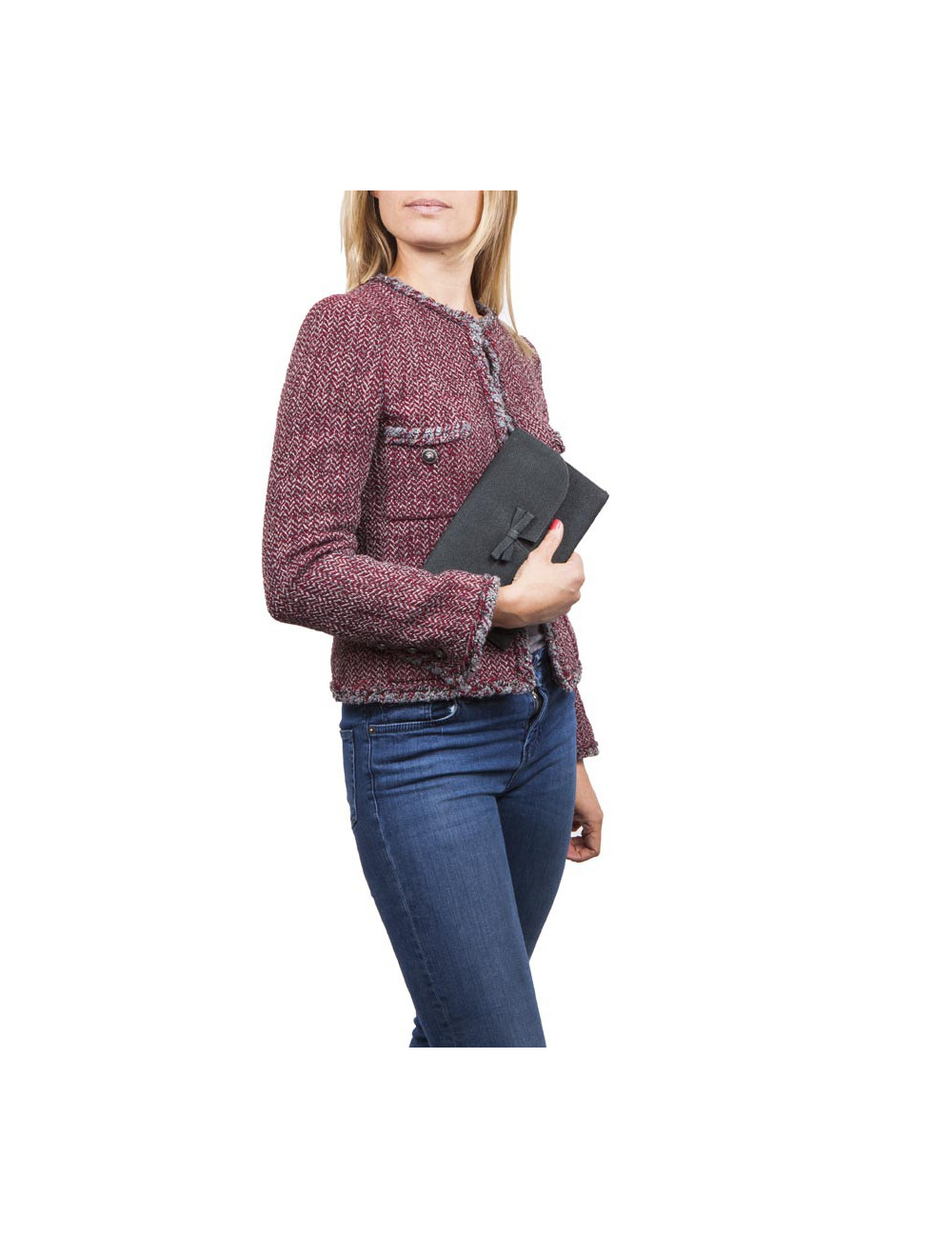 Pochette CHRISTIAN DIOR Vintage en tissu noir satiné