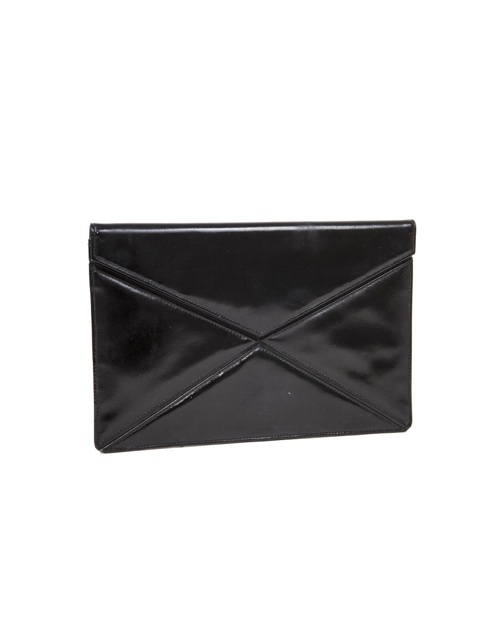 Pochette Vintage cuir verni noir