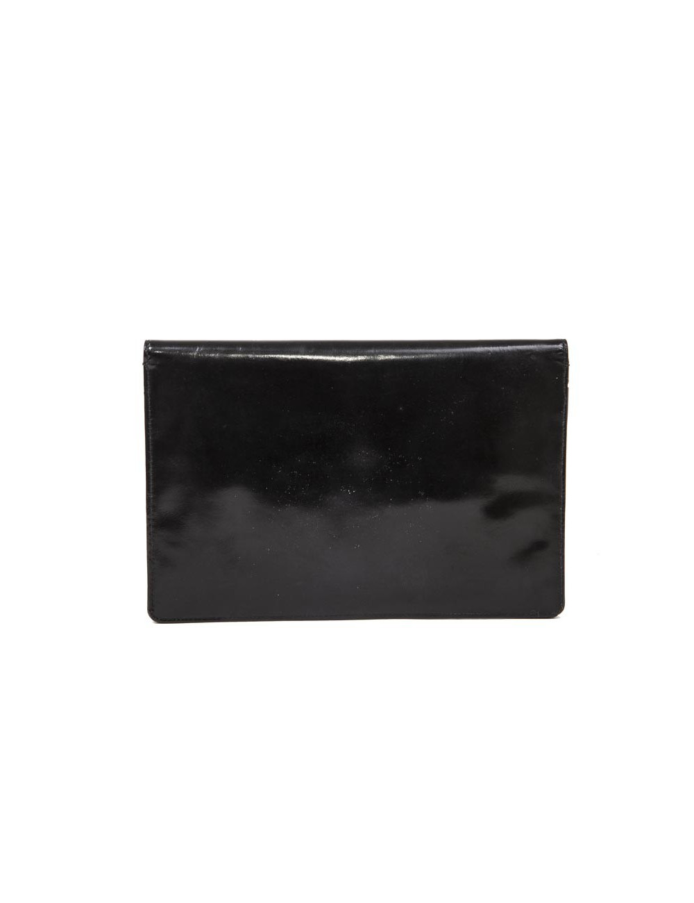 Pochette Vintage cuir verni noir