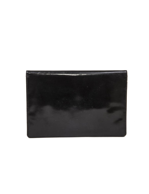 Pochette Vintage cuir verni noir