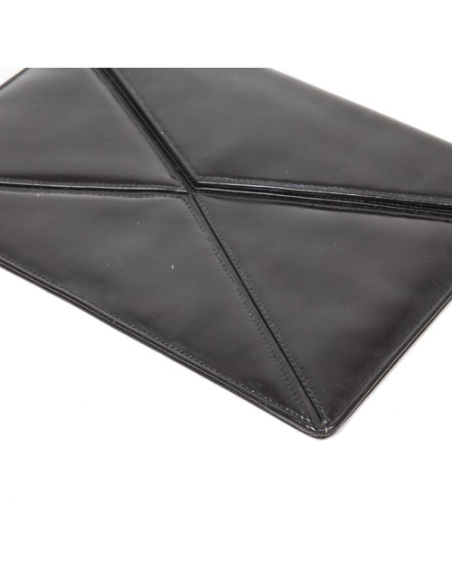 Pochette Vintage cuir verni noir