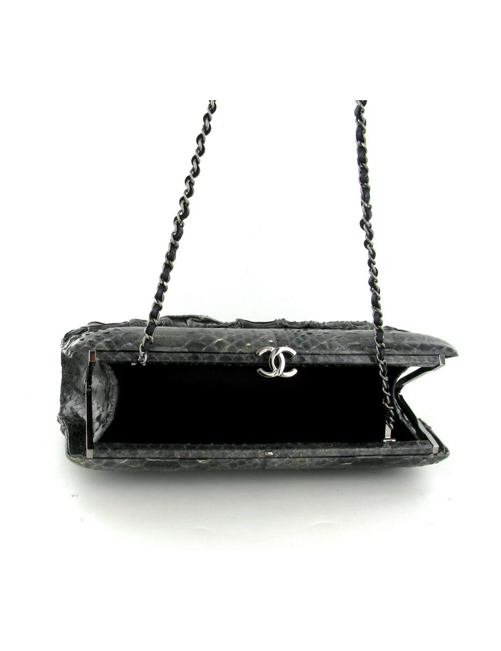 Pochette CHANEL en python gris