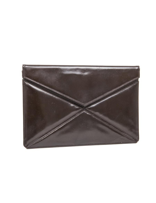 Pochette CHRISTIAN DIOR Vintage cuir verni marron