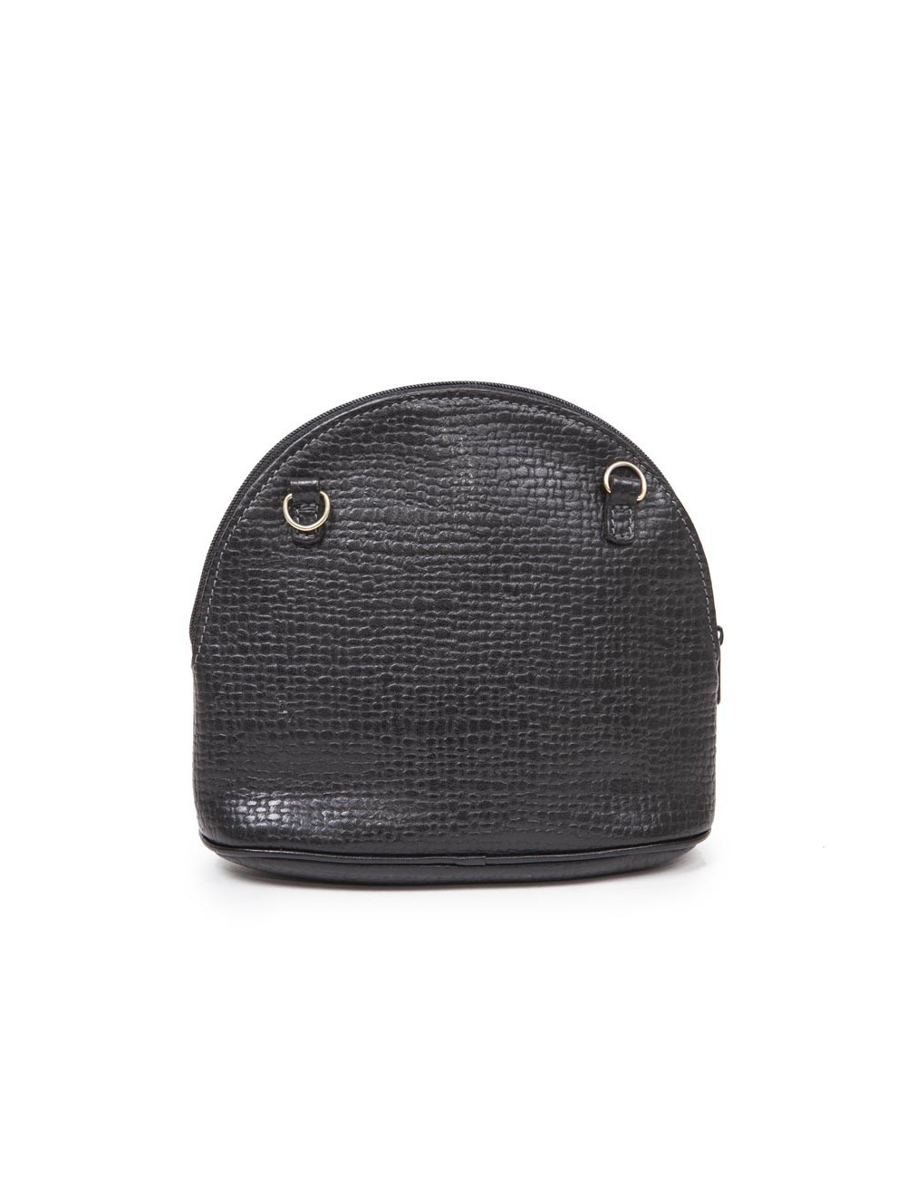 Mini sac COURREGES cuir grainé noir Vintage