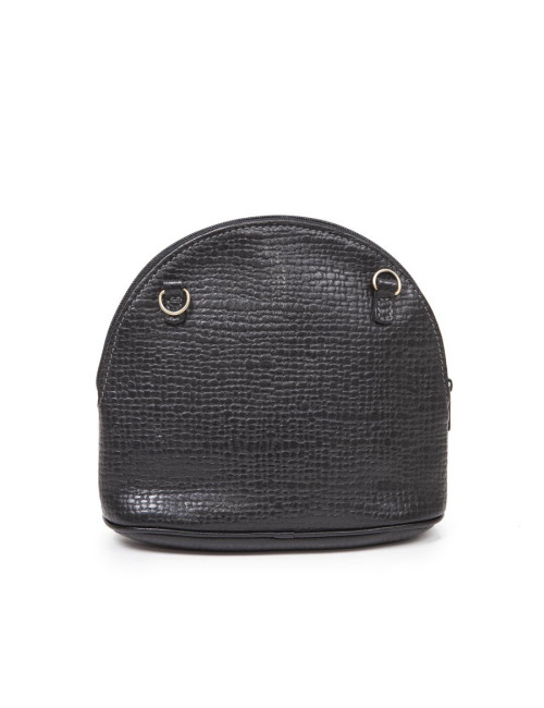 Mini sac COURREGES cuir grainé noir Vintage