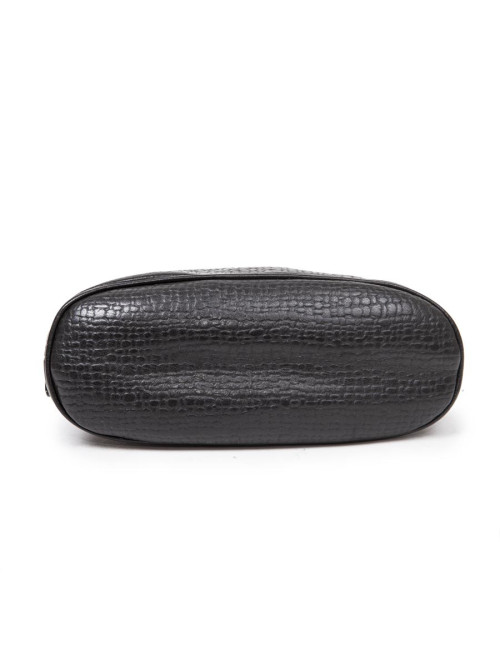 Mini sac COURREGES cuir grainé noir Vintage