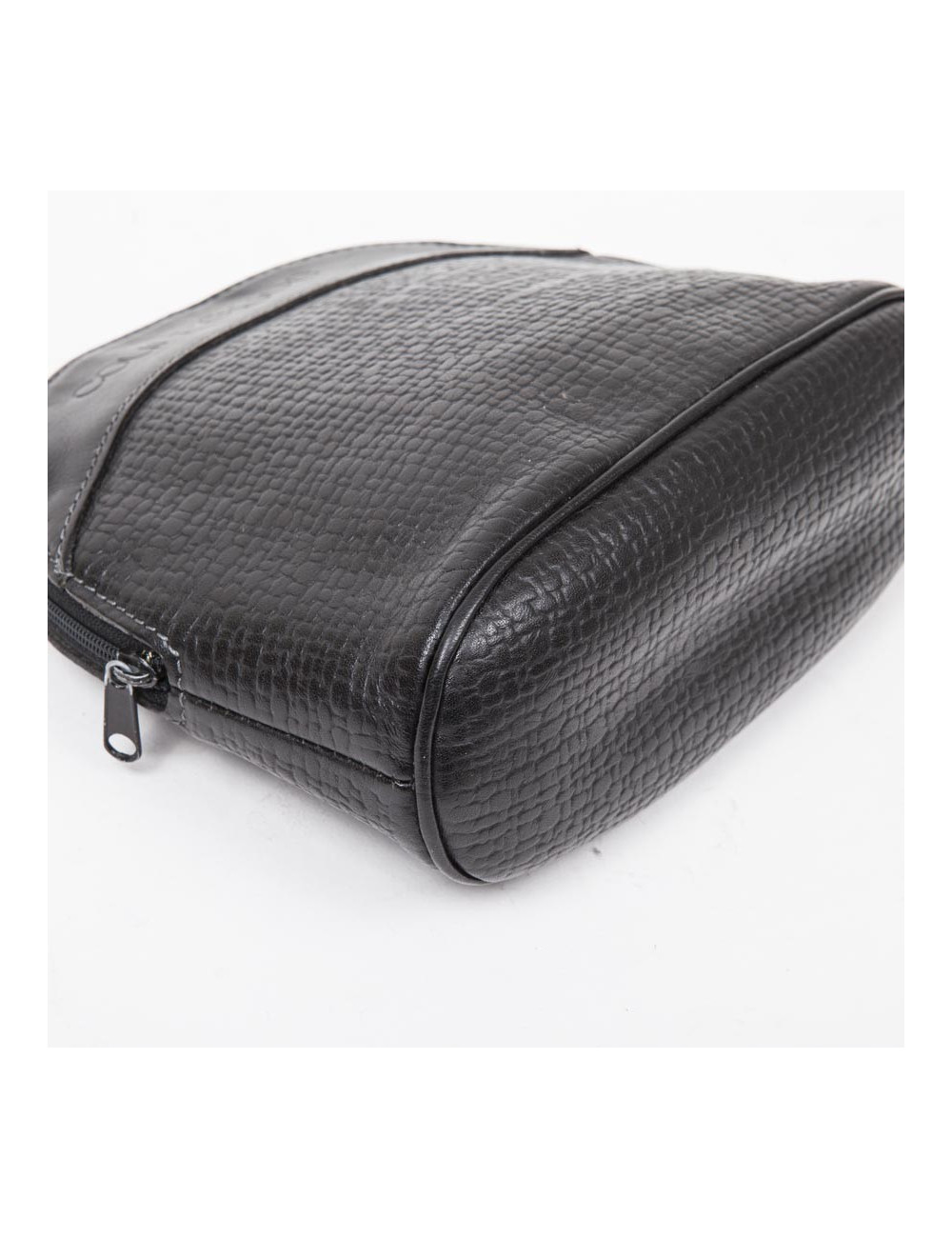 Mini sac COURREGES cuir grainé noir Vintage