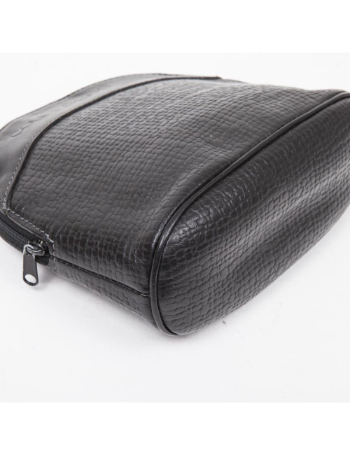 Mini sac COURREGES cuir grainé noir Vintage