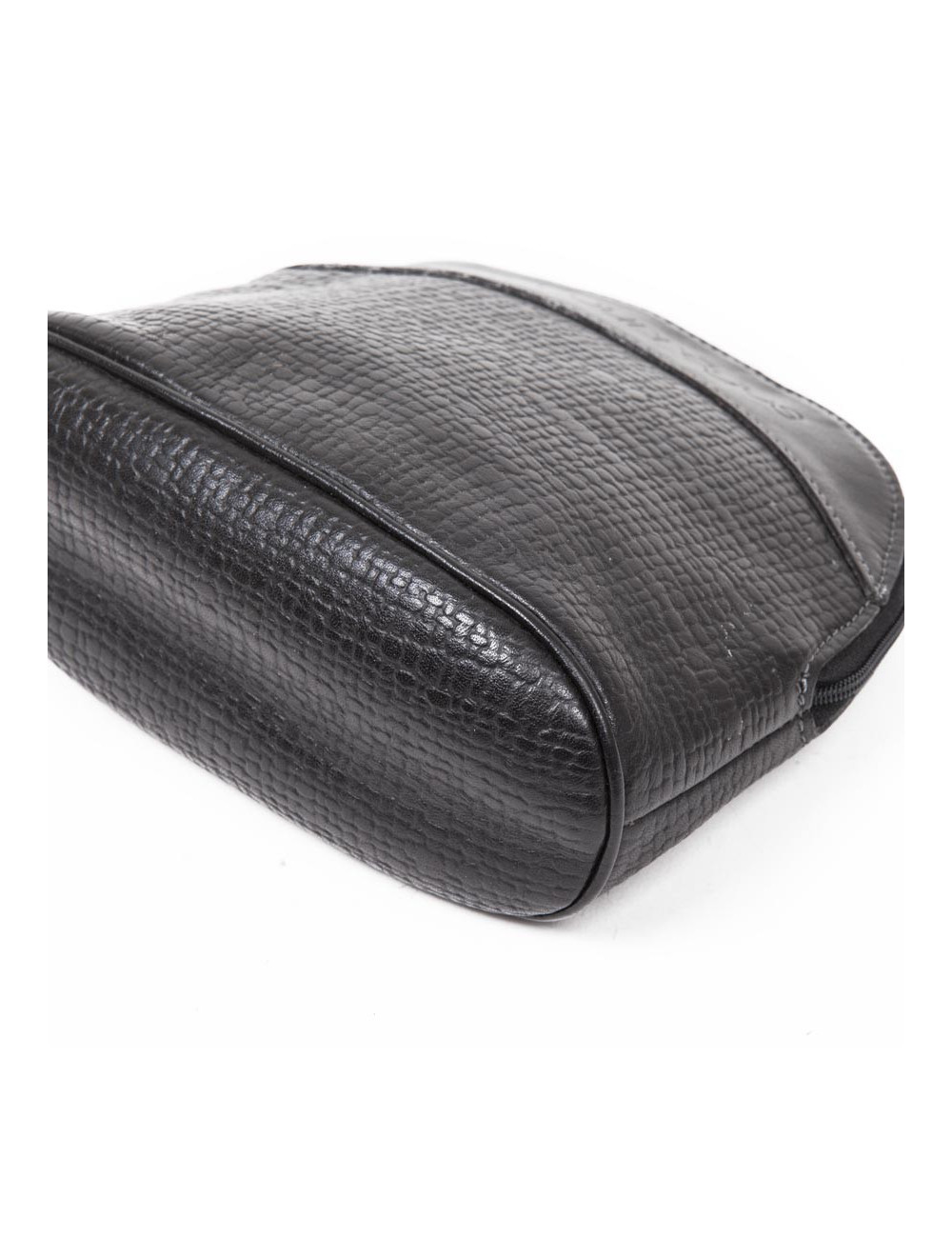 Mini sac COURREGES cuir grainé noir Vintage