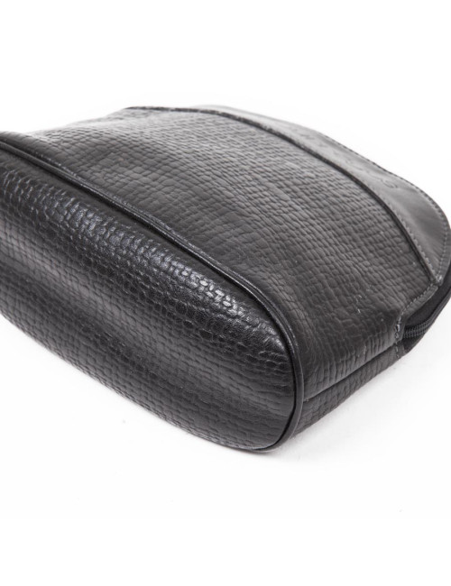 Mini sac COURREGES cuir grainé noir Vintage