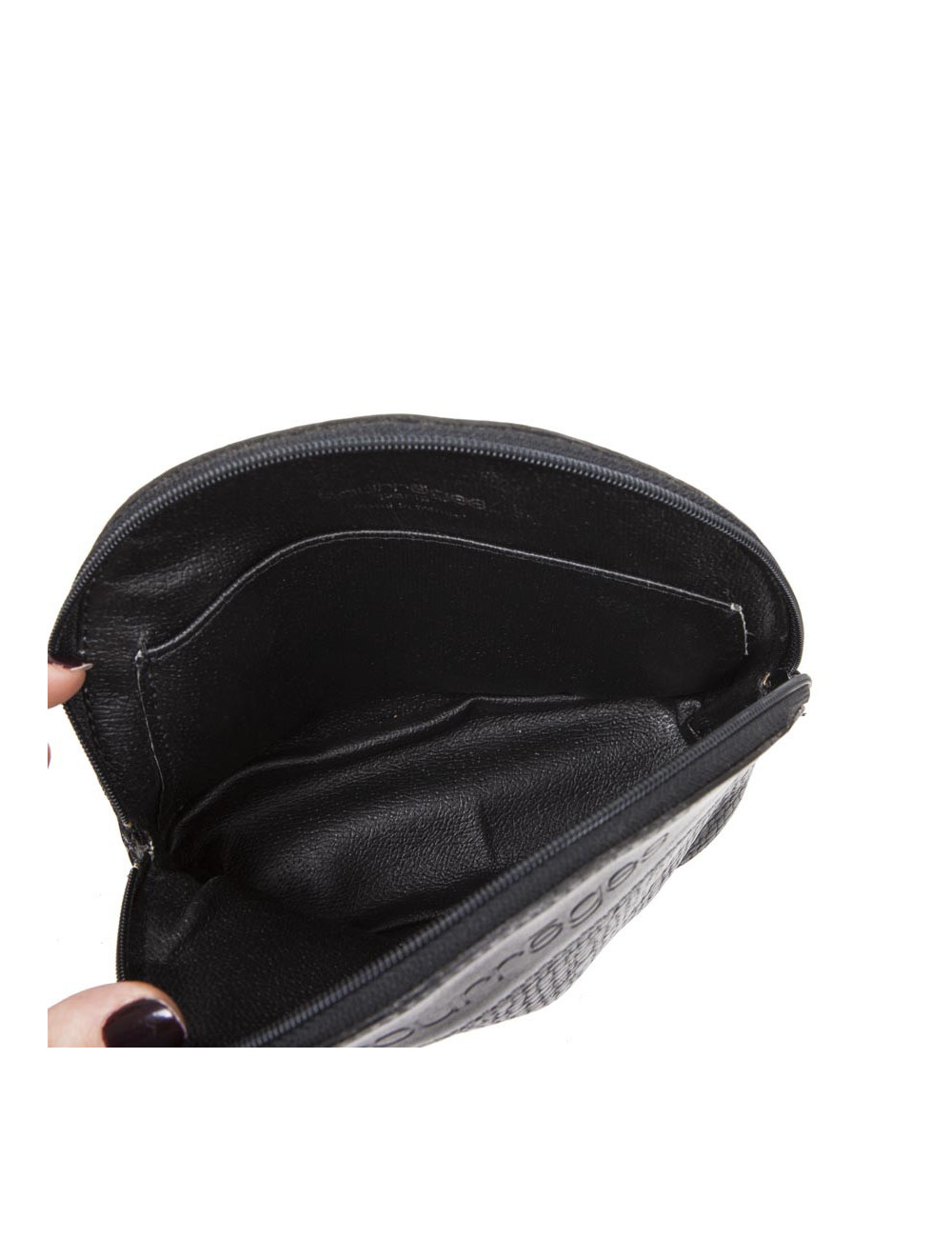 Mini sac COURREGES cuir grainé noir Vintage