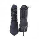 ALEXANDER WANG ankle high heel boots in thick black fabric with lace size 41EU