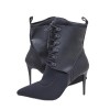 ALEXANDER WANG ankle high heel boots in thick black fabric with lace size 41EU