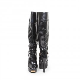 GUCCI high boots in black matt patent leather size 40EU