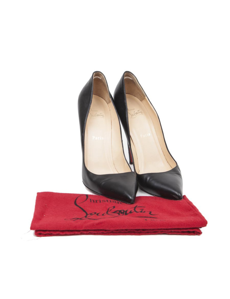 CHRISTIAN LOUBOUTIN pumps in black smooth lamb leather size 40.5EU