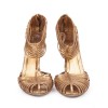 GUCCI High-Heeled Sandals in Golden Python Size 40FR