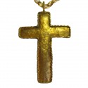 Sautoir croix MARGUERITE de VALOIS en métal doré à l'or fin