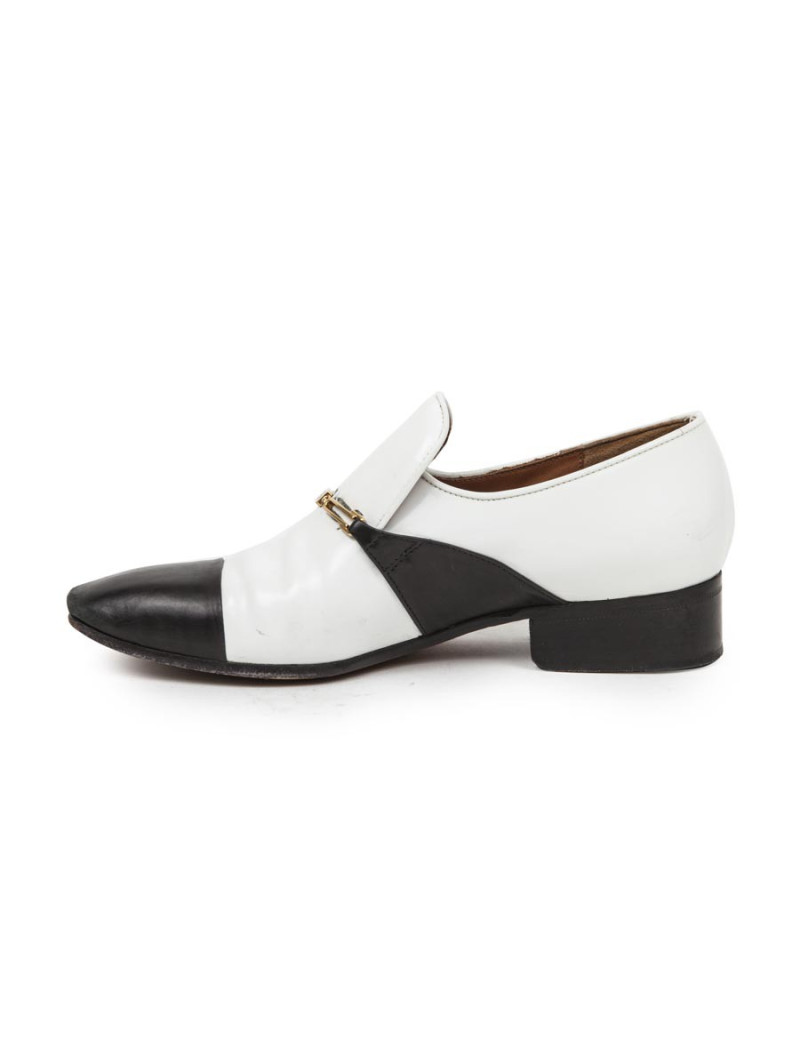 Mocassins Femme CELINE T 38 en cuir noir et blanc
