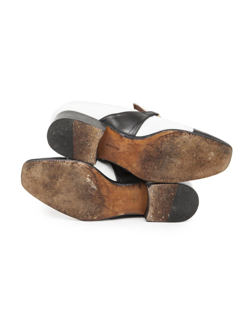 Mocassins Femme CELINE T 38 en cuir noir et blanc