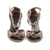 GIUSEPPE ZANOTTI open heeled sandals in beige satin size 37.5FR