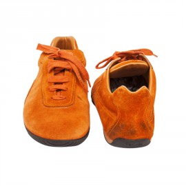 Sneakers HERMES T44 H veau velours orange H