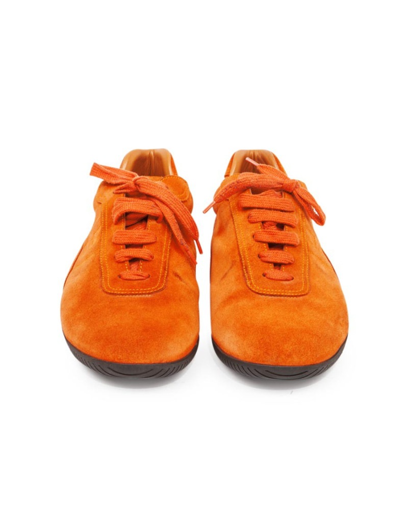 Baskets Homme HERMES T orange en daim