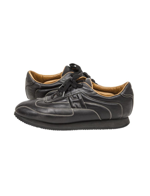 Baskets Homme HERMES T en cuir noir