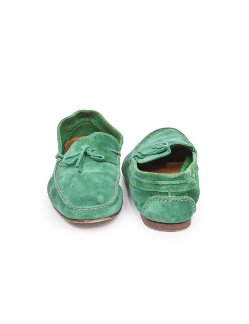 Mocassins Homme HERMES T 44 en daim vert