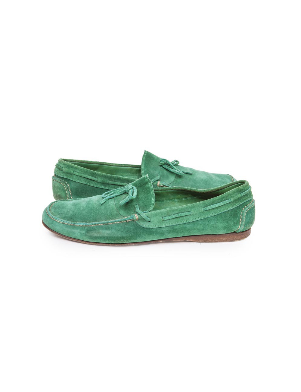 Mocassins Homme HERMES T 44 en daim vert