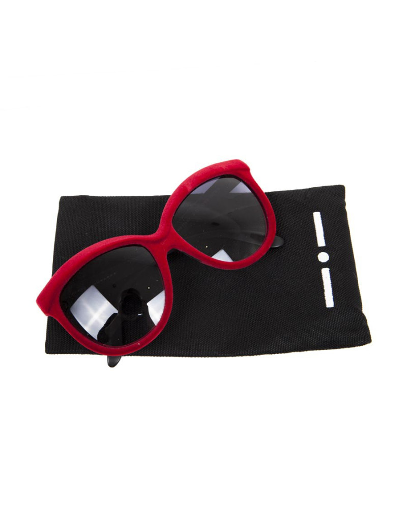 Lunettes de soleil ITALIA INDEPENDANT avec monture de velour rouge