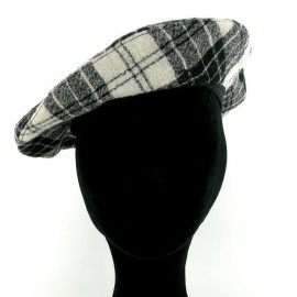 Beret CHANEL black gray and white Plaid