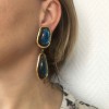Boucles d'oreille clips pendants SCHERRER Couture Vintage