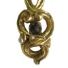 Boucles d'oreille clips CLAIRE DEVE en résine dorée, pierre facettée et perles nacrées Vintage