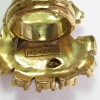 Bague YVES SAINT LAURENT T49 Vintage coeur en métal doré et strass de couleur