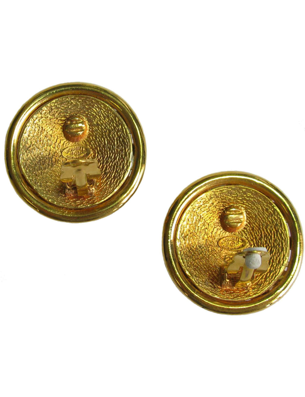 Boucles d'oreille clips CHANEL Vintage en métal doré