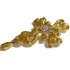 CHRISTIAN LACROIX Vintage brooch in gilt metal and rhinestones