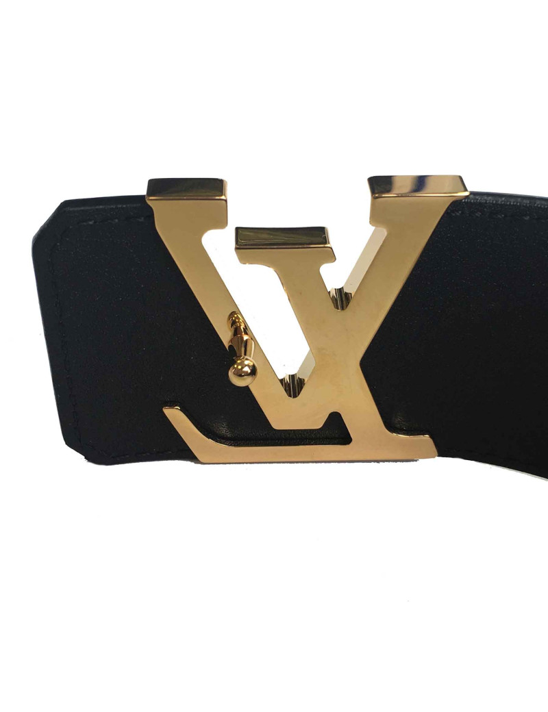  Ceinture LOUIS VUITTON T90  mixte LV initiales en cuir lisse noir
