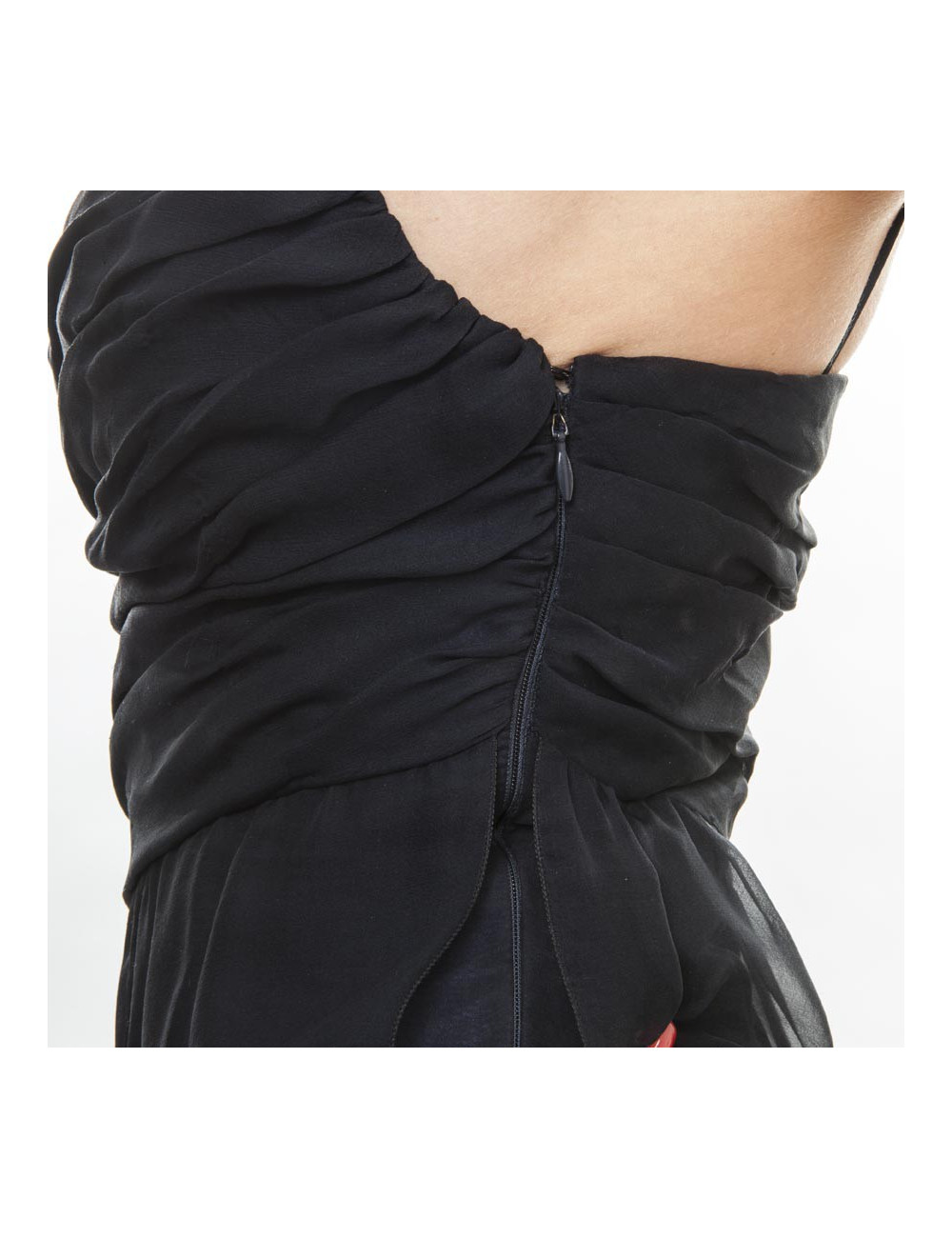 Robe CHANEL T 36 longue et fluide bleu foncé