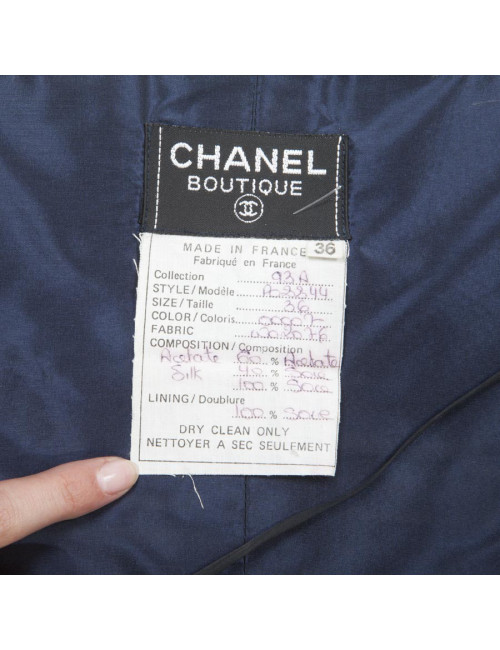 Robe CHANEL T 36 longue et fluide bleu foncé