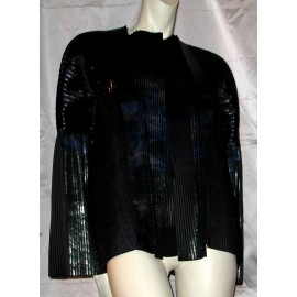 Pleated BALENCIAGA jacket black and metallic blue