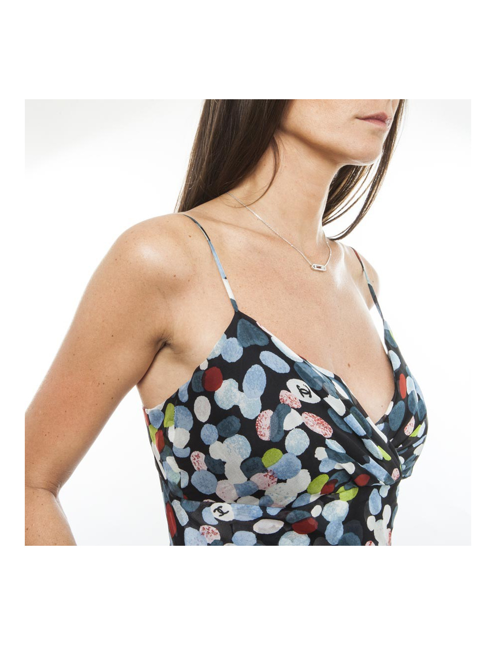 Robe CHANEL longue et fluide multicolor