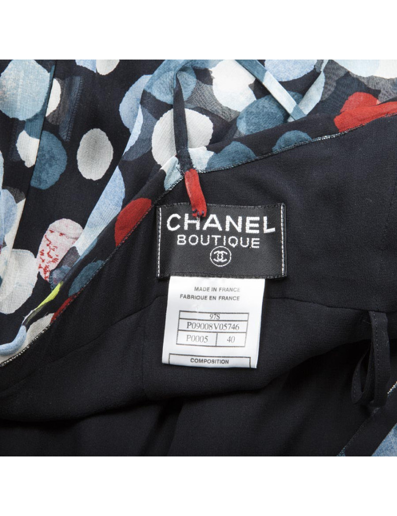 Robe CHANEL T40 FR longue et fluide multicolor