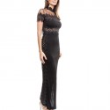JIKI Monte Carlo Long Evening Dress in black viscose and tulle 38FR